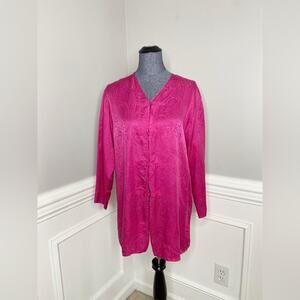 Victoria’s Secret Pink Paisley Silk Oversized Sleep Shirt Size Small